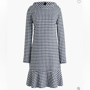 J.Crew Gingham Embellished Shoulder Dress